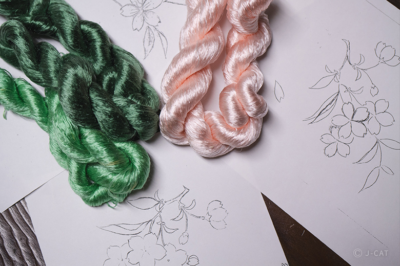 日本刺繍 絹糸 - 素材/材料